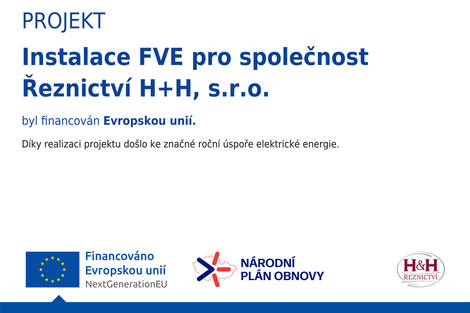 Instalace FVE pro společnost Řeznictví H+H